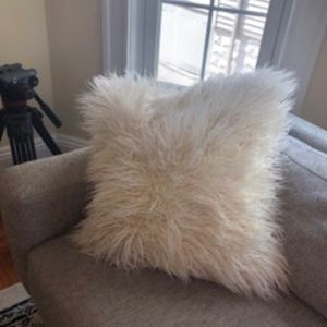 Anthropologie Mongolian Faux Fur Pillow